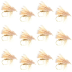 Barbless Yellow Elk Hair Caddis Classic Trout Dry Flies 1 Dozen Flies Size 12