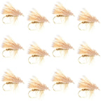 Barbless Yellow Elk Hair Caddis Classic Trout Dry Flies 1 Dozen Flies Size 16