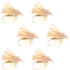 Barbless Yellow Elk Hair Caddis Classic Trout Dry Flies 6 Flies Size 12