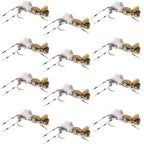 Fat Albert Tan Foam Body Grasshopper Fly - 1 Dozen Flies Hook Size 10