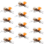 Feth Hopper Tan - Foam Grasshopper Fly Pattern - 1 Dozen Flies Hook Size 14