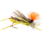 Feth Hopper Yellow - Foam Grasshopper Fly Pattern - 6 Flies Size 10