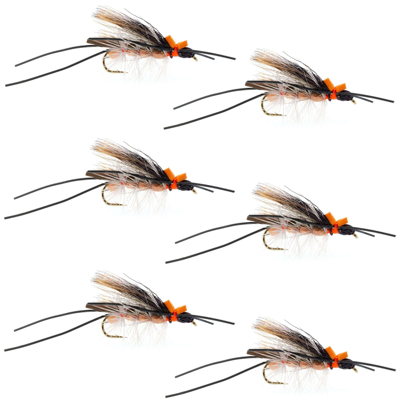 Flat Foam Salmonfly Stone - Stonefly Dry Fly - 6 Flies Hook Size 6