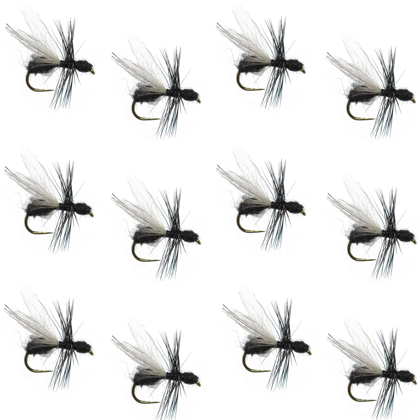 Black Fur Flying Ant Terrestrial Trout Dry Fly - 1 Dozen Flies Hook Size 18