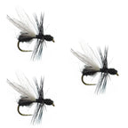 3 Pack Black Fur Flying Ant Terrestrial Trout Dry Fly - Hook Size 18