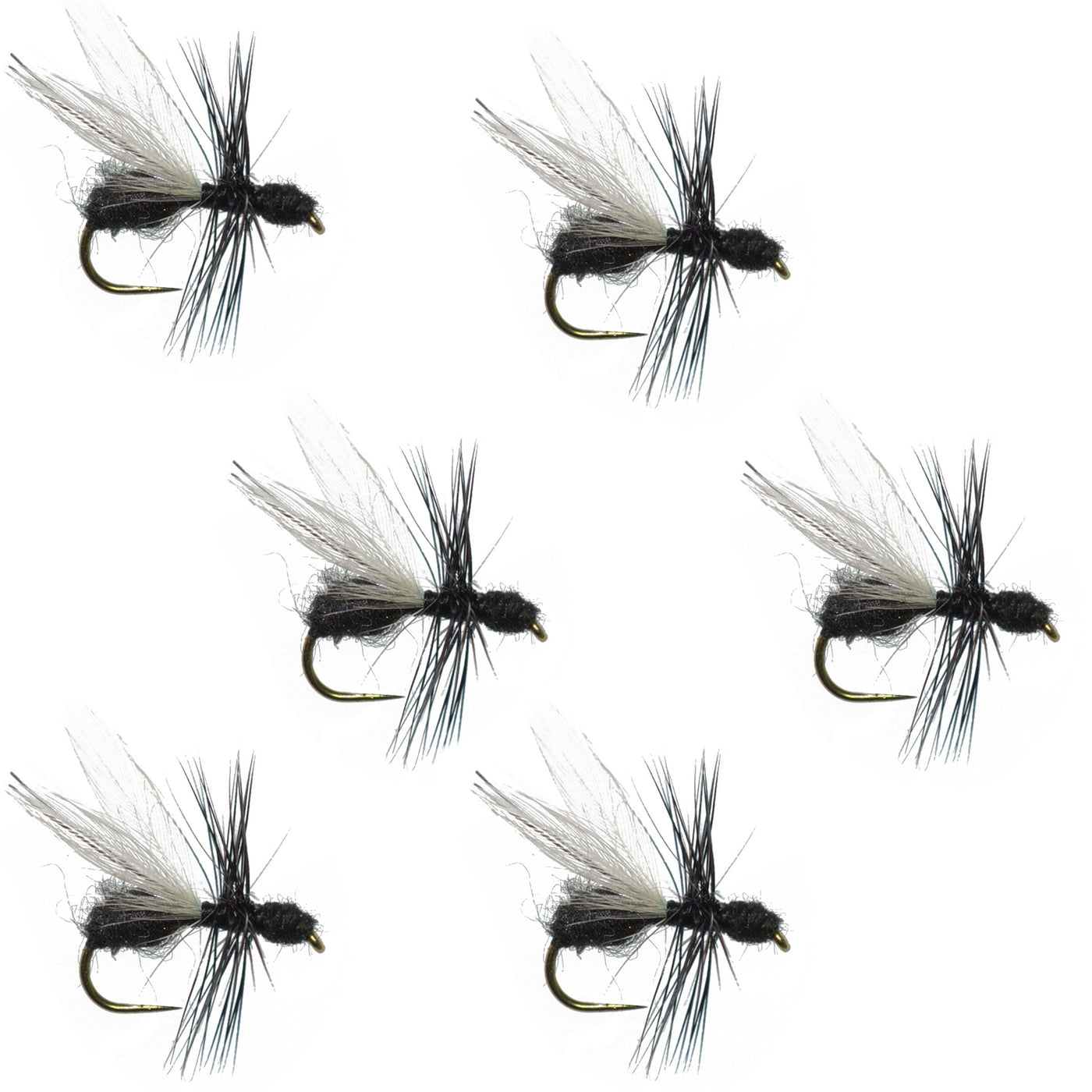 Black Fur Flying Ant Terrestrial Trout Dry Fly - 6 Flies Hook Size 18