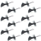 Goddard Caddis Black Dry Fly - 12 Flies Hook Size 12