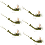 Green Para Drake Extended Body Dry Fly - 6 Flies Size 10
