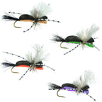 Hippie Stomper Size 10 Sampler - 4 Flies Foam Body Grasshopper Dry Fly