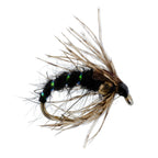 3 Pack Black Holy Grail Caddis Pupa Emerger Flies Hook Size 14