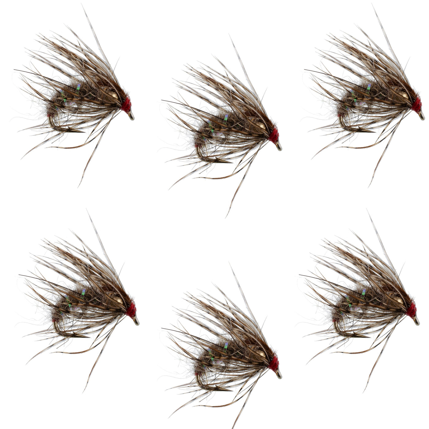 Hares Ear Holy Grail Caddis Pupa Emerger 6 Flies Hook Size 12