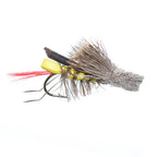 Daves Hopper Yellow Foam Body Grasshopper Fly - 1 Dozen Flies Size 12