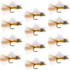 Amber Iris Caddis Emerger Caddis  Trout Dry Fly - 12 Flies Hook Size 14