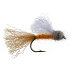 Orange Iris October Caddis Emerger Caddis  Trout Dry Fly - 6 Flies Hook Size 8