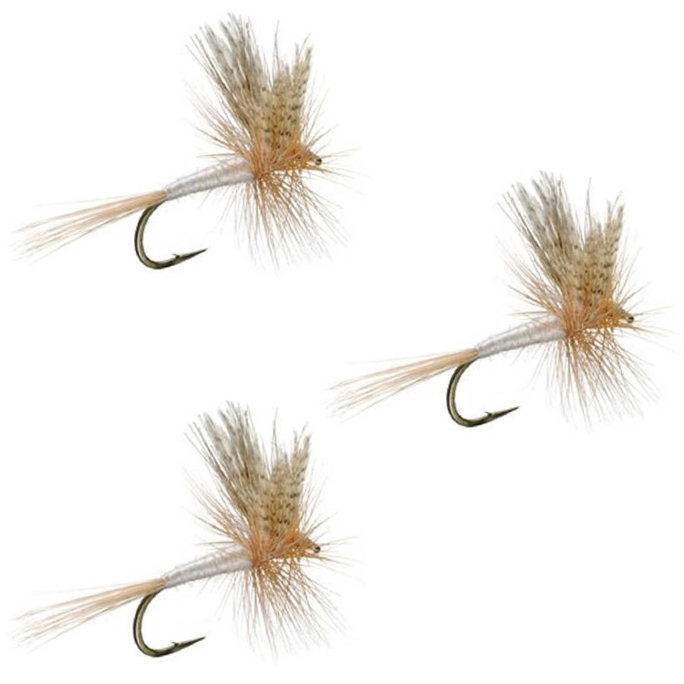 3 Pack Light Cahill Classic Trout Dry Fly Fishing Fly - Hook Size 16