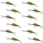Long Tail Skwala Stone - Squalla Stonefly Dry Fly - 12 Flies Hook Size 10