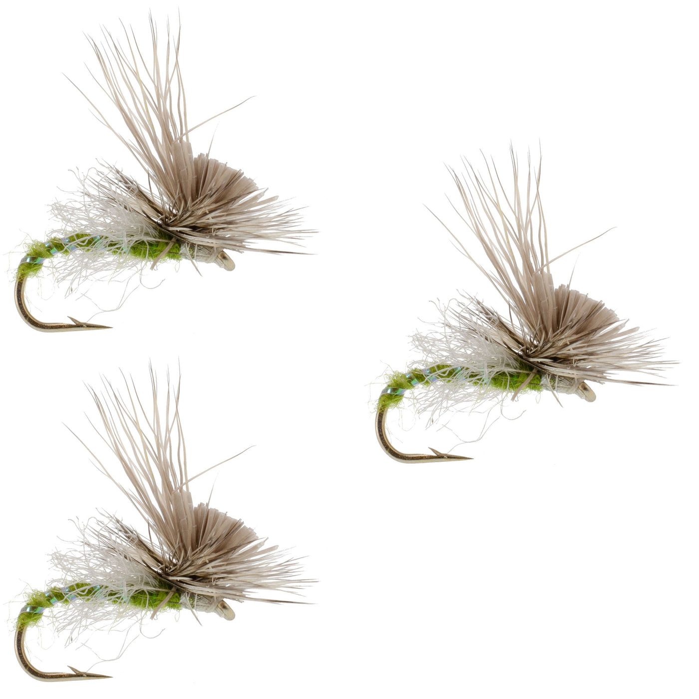 3 Pack Green Drake Missing Link Mayfly Flies Hook Size 12