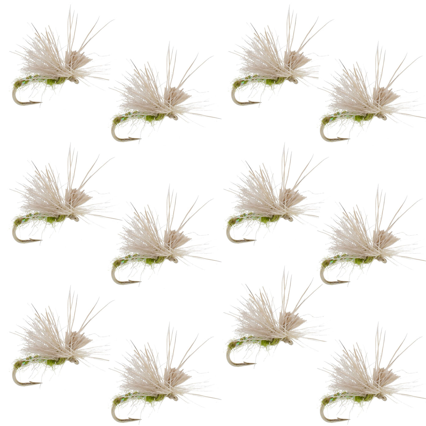 Olive Missing Link Caddis or Mayfly Flies Hook 12 Flies Size 16