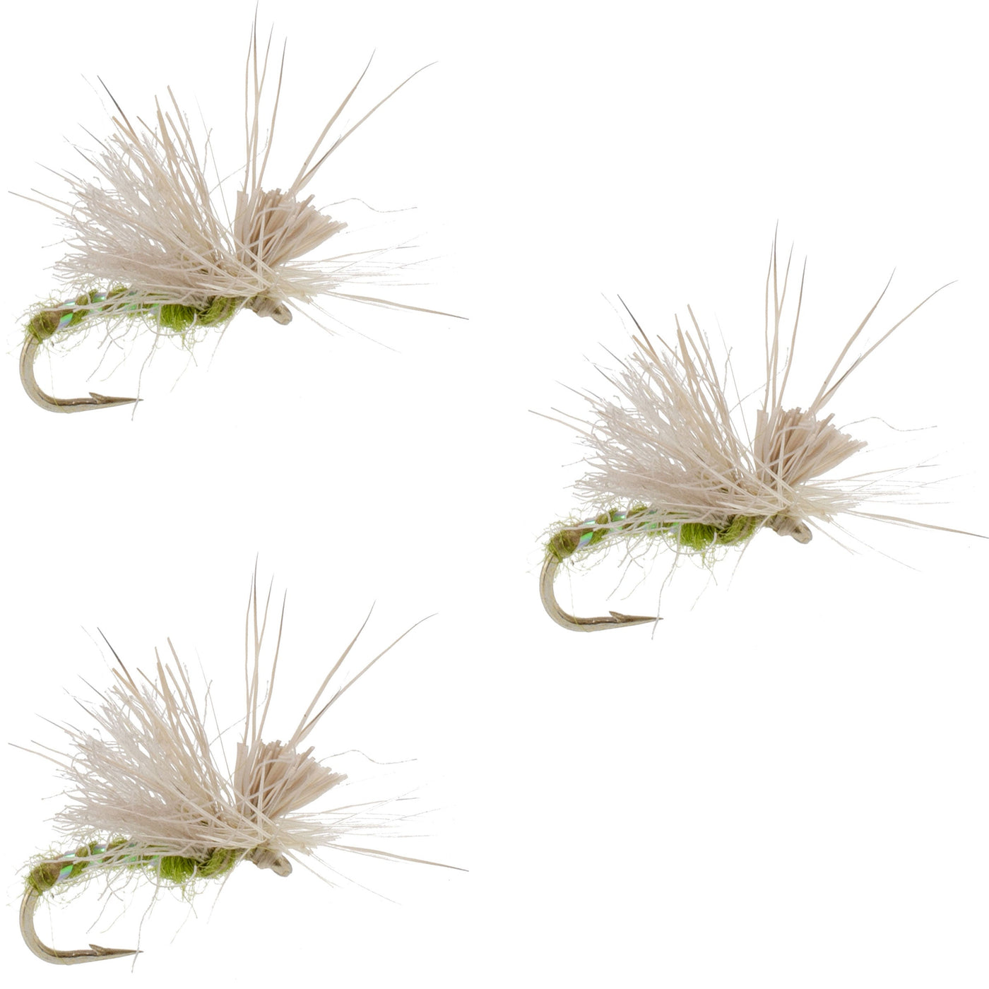 3 Pack Olive Missing Link Caddis or Mayfly Flies Hook Size 20