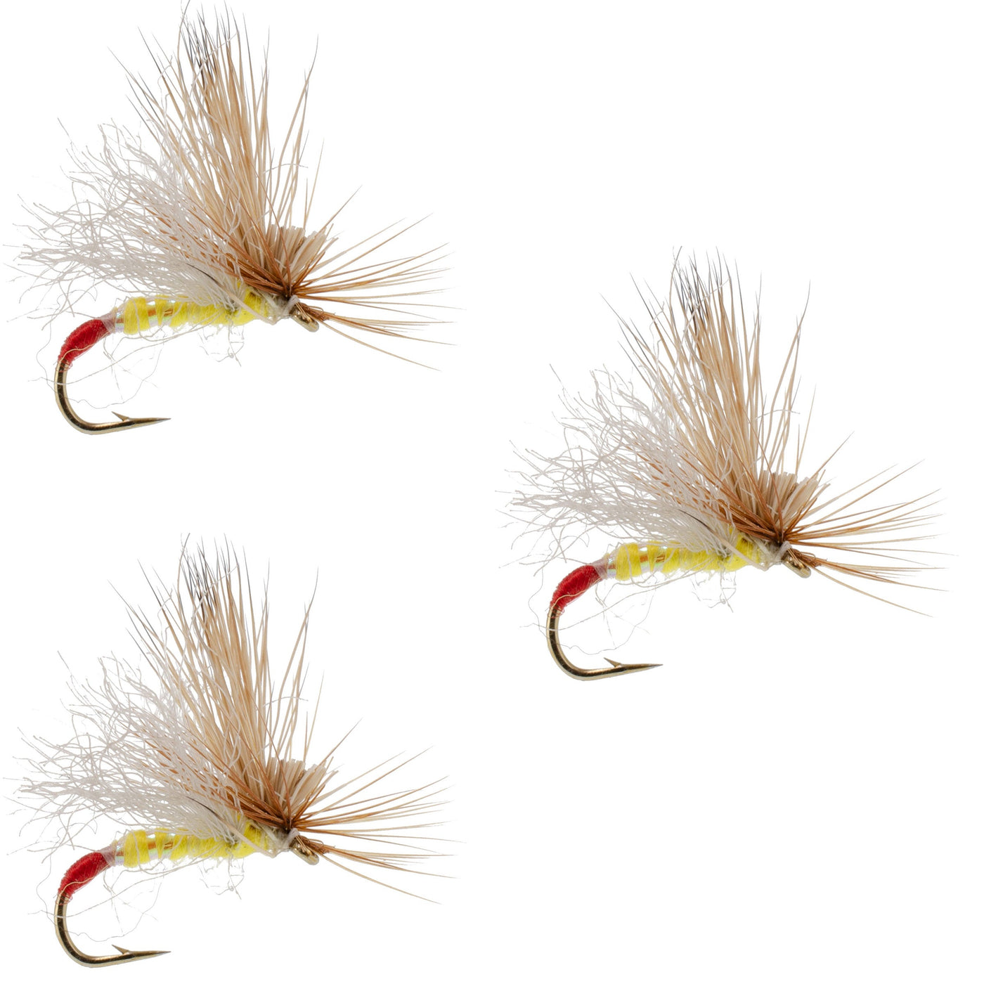 3 Pack Yellow Sally Missing Link Stonefly Flies Hook Size 16