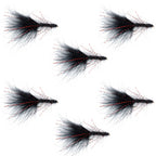 Black Red Crystal Mohair Leech Streamer Fly 6 Flies Size 8