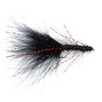 Black Red Crystal Mohair Leech Streamer Fly 6 Flies Size 8