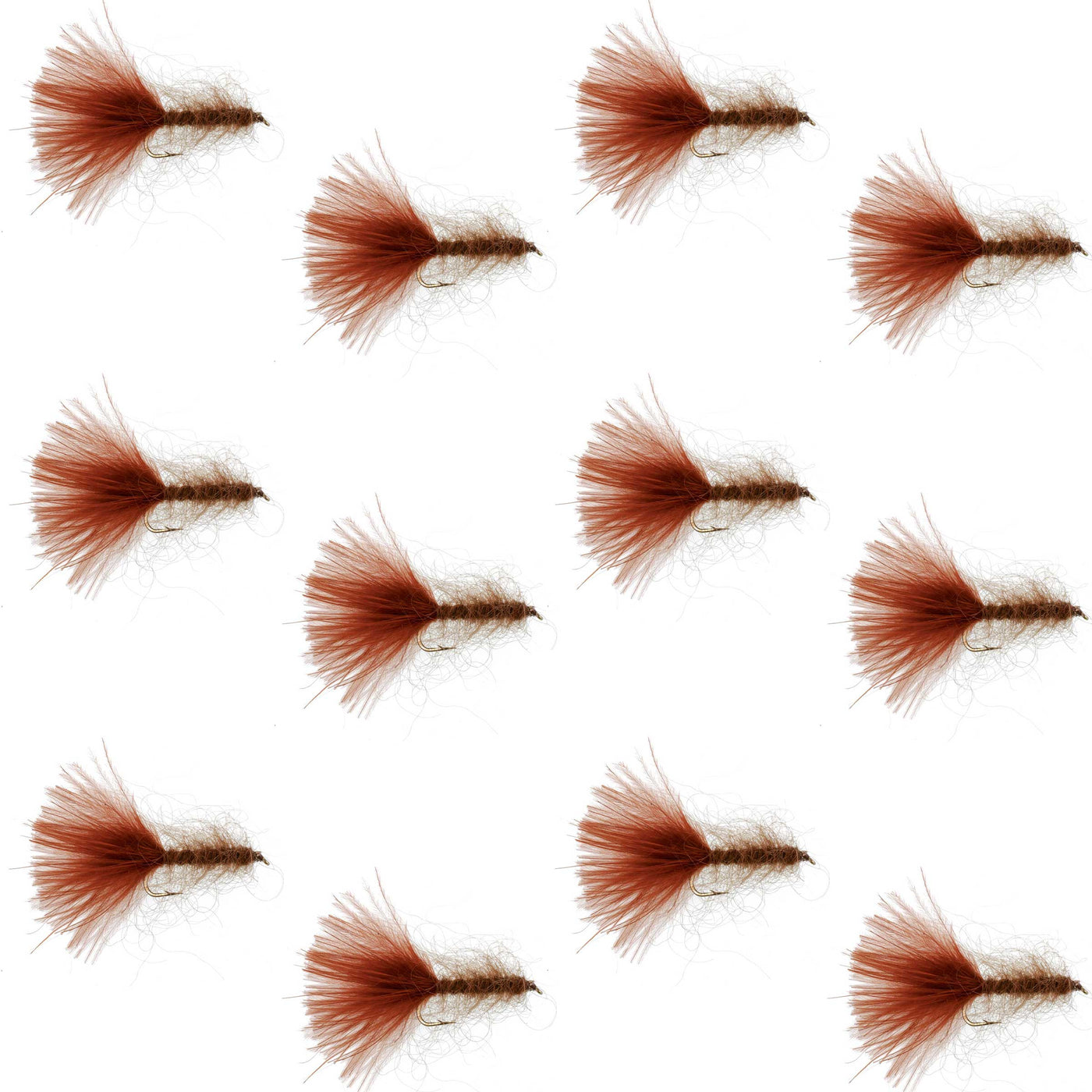 Brown Mohair Leech Streamer Fly - 12 Flies Size 8
