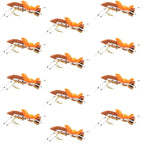 Moorish Hopper Brown Tan Foam Body Grasshopper Fly - 1 Dozen Flies Hook Size 10