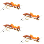 4 Pack Moorish Hopper Brown Tan Foam Body Grasshopper Fly - Hook Size 10