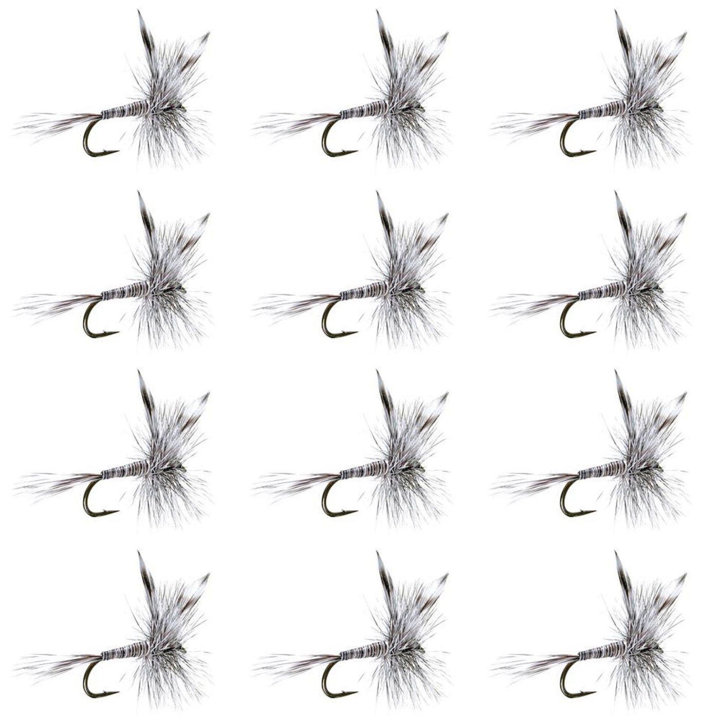 Mosquito Classic Trout Dry Fly Fishing Flies - 1 Dozen Size 16