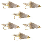 Cone Head Muddler Minnow Trout and Bass Streamer Fly - 6 Flies Size 4
