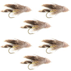 Muddler Minnow Streamer Fly - 6 Flies Size 4