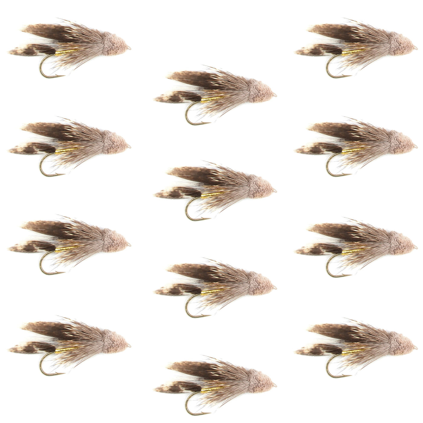 Muddler Minnow Streamer Fishing Fly - 12 Flies Hook Size 4