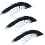 3 Pack Cone Head Muddy Buddy Streamers - Black - Size 4
