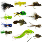 Bass Bug Collection -12 Spun Hair Bass Flies - Hook Sizes 2,4, 6 And 8
