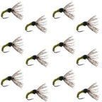 Olive Zebra Sakasa Kebari - 12 Tenkara Flies - Size 16