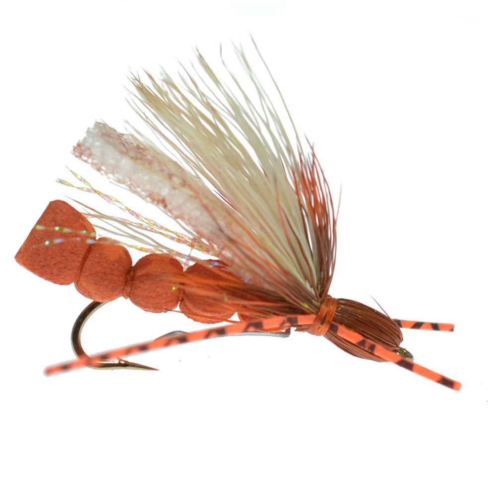 Orange Foam Golden Stone - Stonefly Dry Fly - 6 Flies Hook Size 6