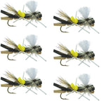 Parachute Chernobyl Ant Black Tan Foam Body Grasshopper Fly 6 Flies Hook Size 10
