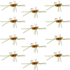 Barbless Pat's Rubber Legs Tungsten Bead Jigged Coffee/Tan Euro Nymph  - Set of 12 Flies Hook Size 10