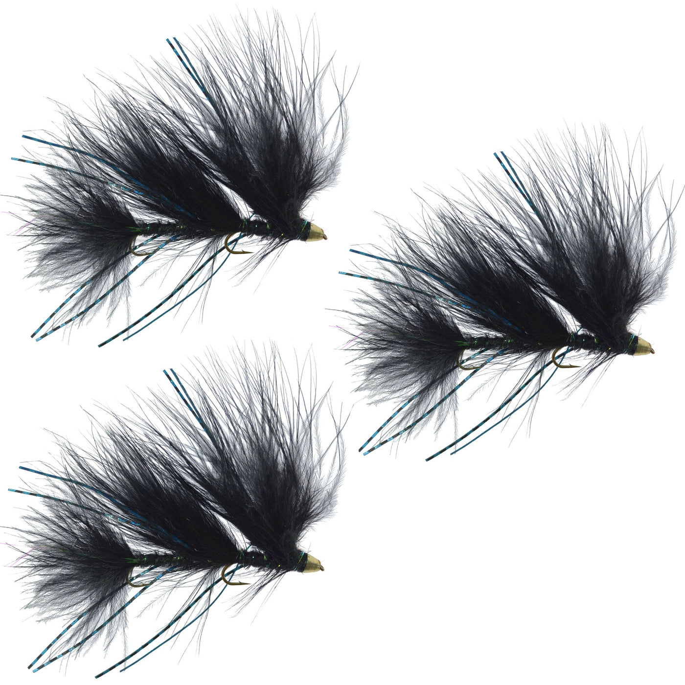3 Pack Circus Peanut Envy Articulated Streamers Black - Size 6