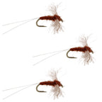 3 Pack Poly Wing Rusty Spinner Mayfly Flies Hook Size 20