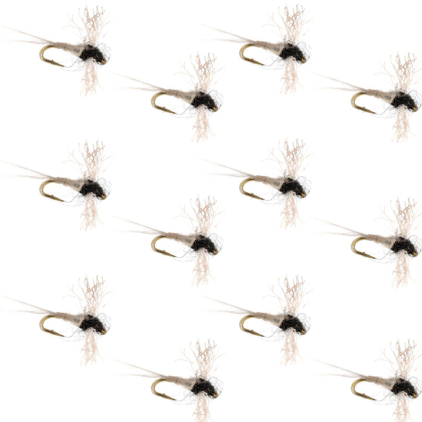 Z-Lon Wing Trico Spinner Kapok Body Hook 12 Flies Size 20