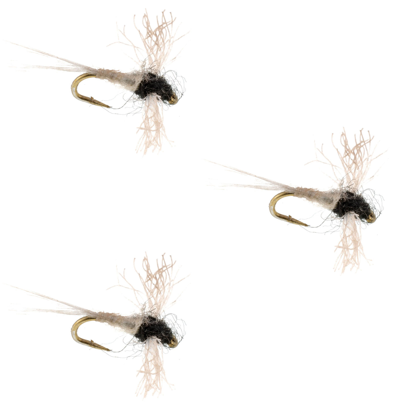 3 Pack Z-Lon Wing Trico Spinner Kapok Body Flies Size 20