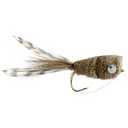 3 Pack Bass Popper Size 6 - Natural Grizzly Bass Bug With Weed Guard