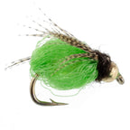 Bead Head LaFontaine Green Deep Sparkle Caddis Pupa - 12 Flies Size 16