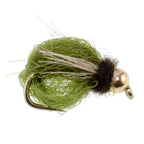 Bead Head LaFontaine Olive Deep Sparkle Caddis Pupa - 12 Flies Size 12