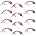 Bead Head Rainbow Warrior Nymph Fly Fishing Flies One Dozen Hook Size 14