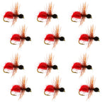 Velvet Cowkiller Ant Wasp Terrestrial Trout Dry Fly - 1 Dozen Flies Hook Size 12