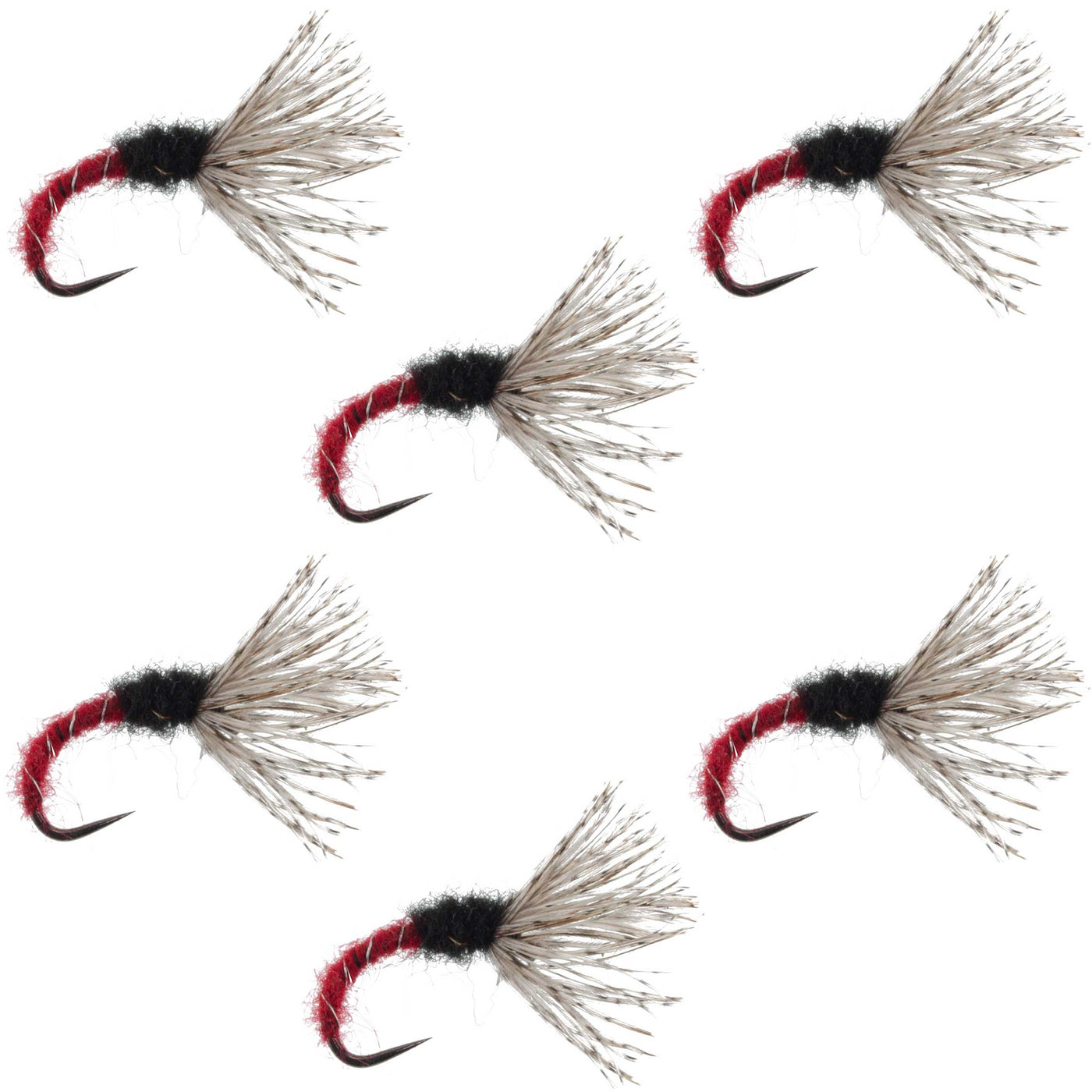 Red Zebra Sakasa Kebari - 6 Tenkara Flies - Size 14