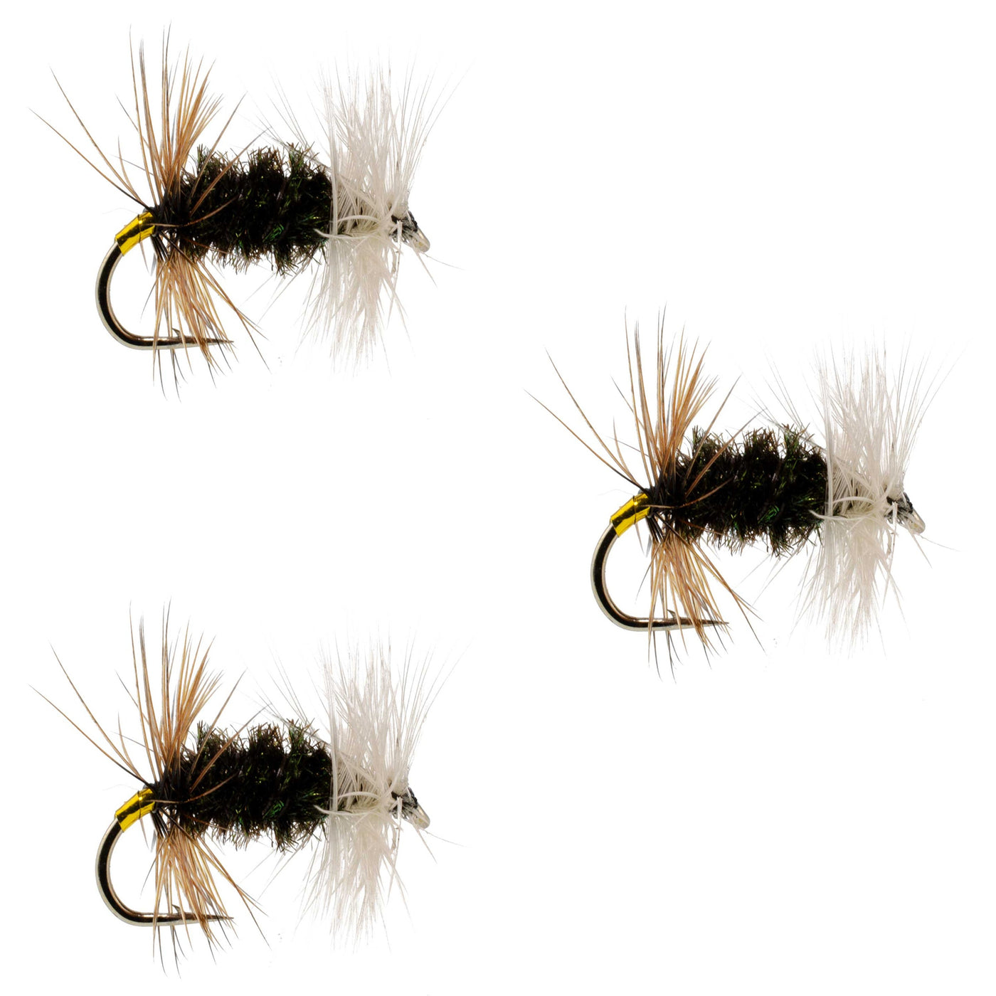 3 Pack Renegade Classic Trout Dry Flies Hook Size 18